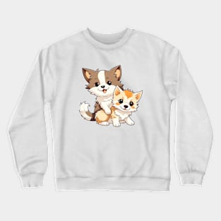 Puppy and Kitten Crewneck Sweatshirt